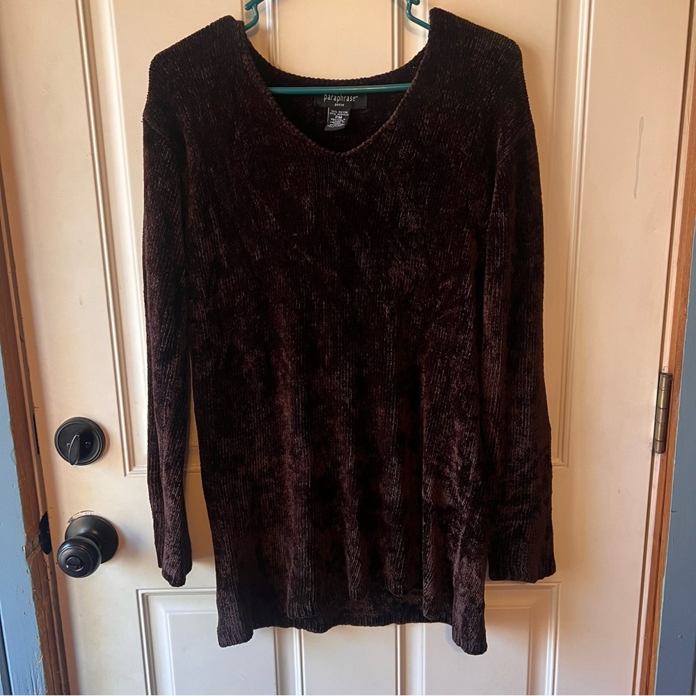 Paraphrase Chocolate Knit sweater super soft and comfortable casual size MP